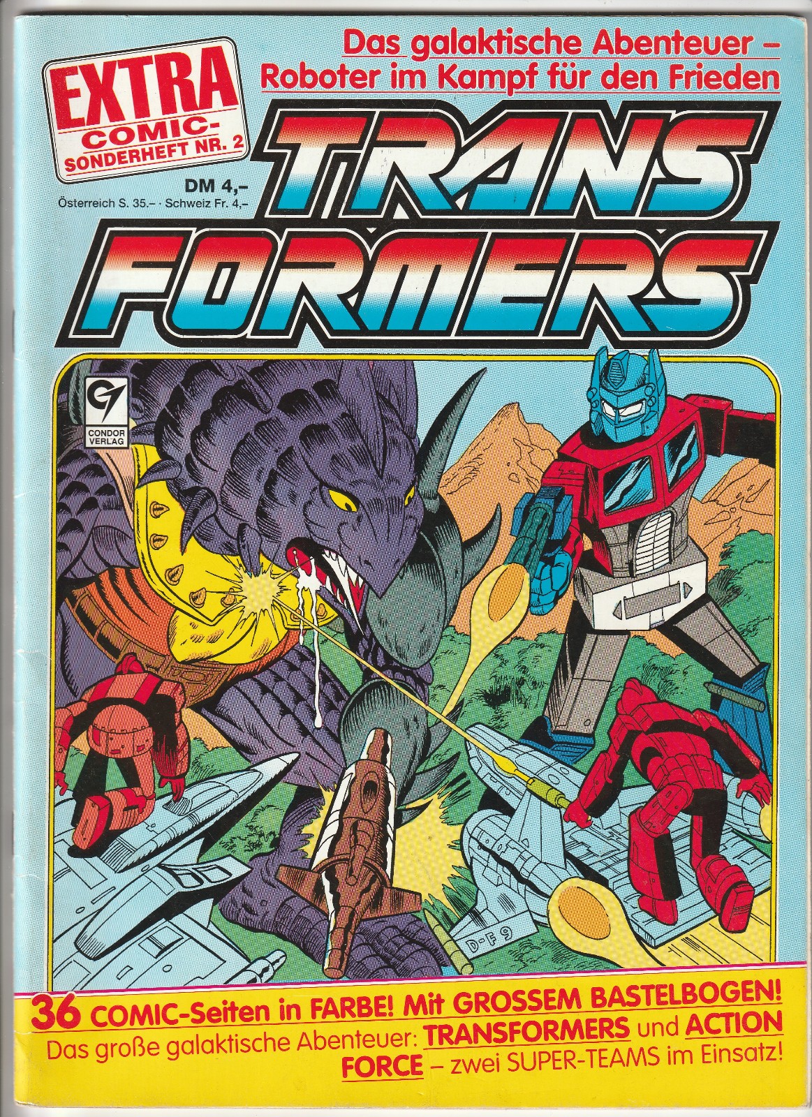 ✪ TRANSFORMERS EXTRA COMIC-SONDERHFET #2 + Supplemento, Condor 1989 COMICHEFT Z2