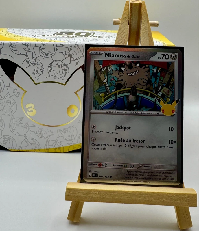 Carte Pokémon 30 ans Miaouss de Galar