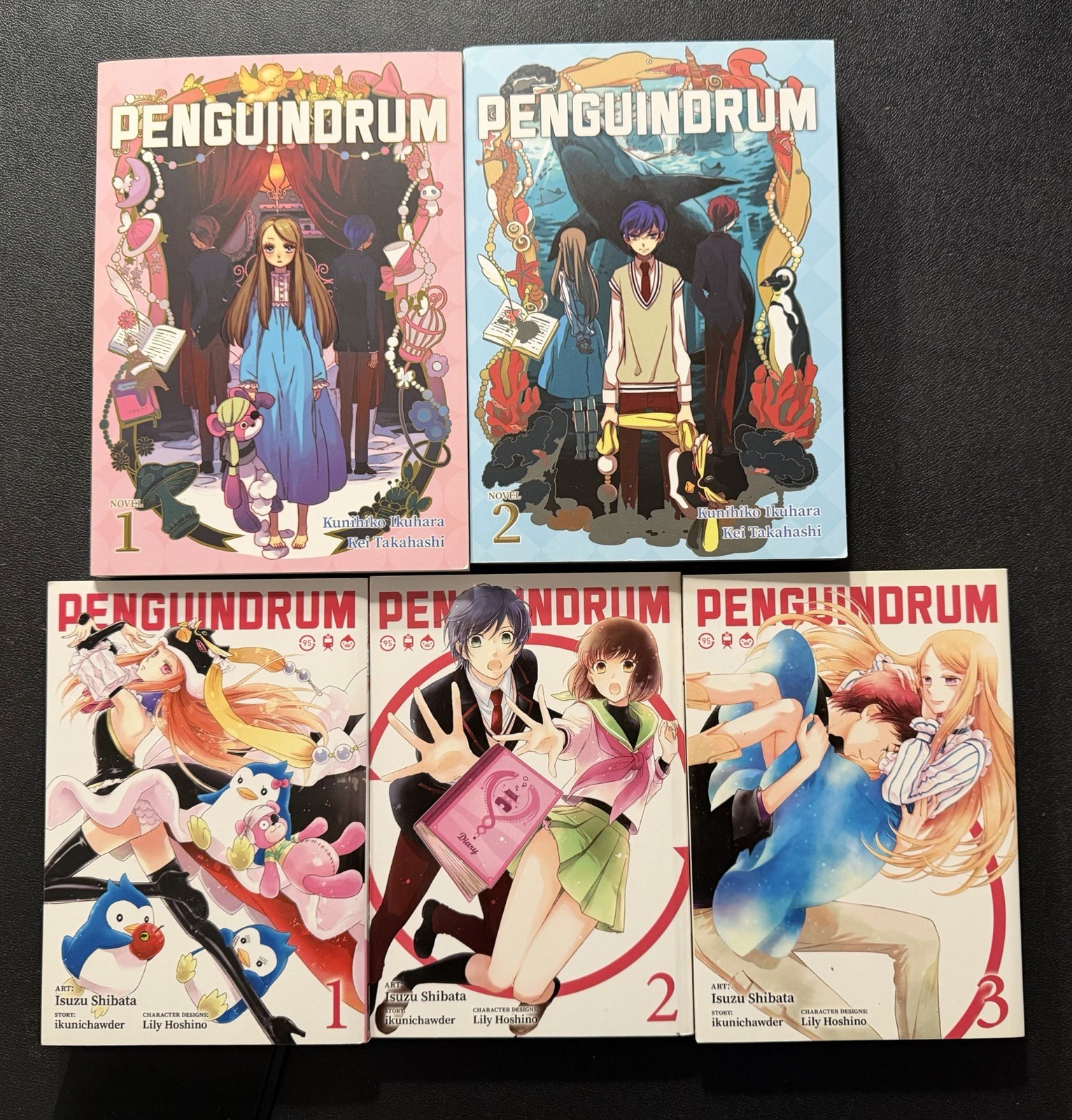 Penguindrum manga vol 1,2,3 e light novel vol 1,2 leggi 4 condizioni dettagli