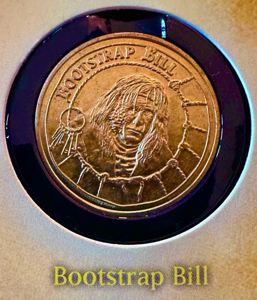 PIRATES OF THE CARIBBEAN - Gold Coin. Bootstrap Bill. Disney Medalionz. New.