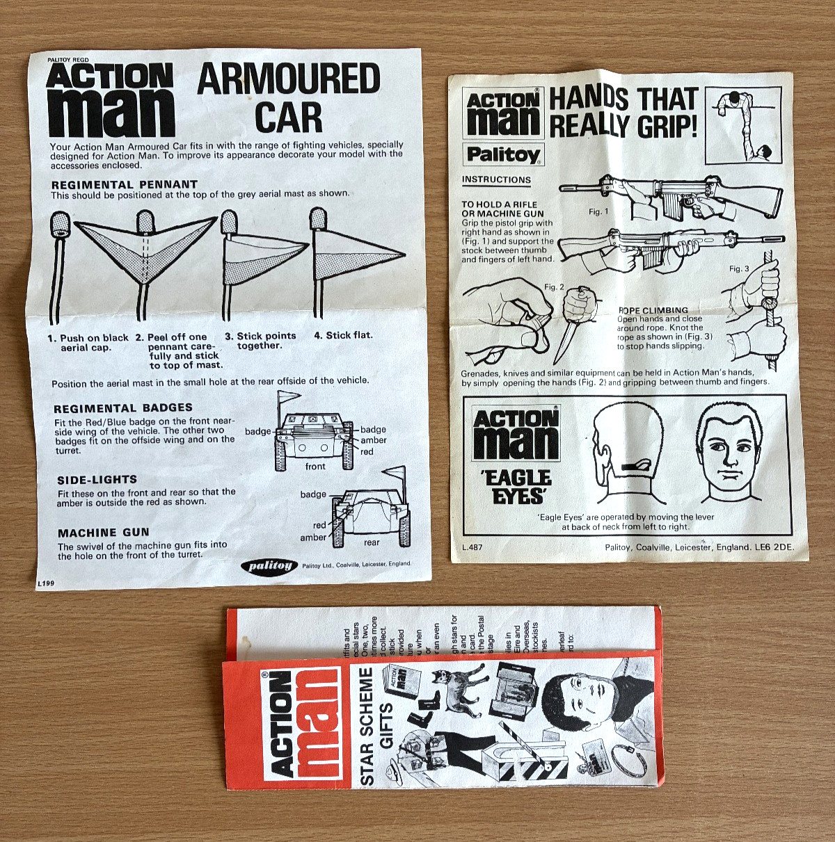 Carta Schema Stella Istruzioni Acton Man Vintage Documenti Palitoy Anni 70