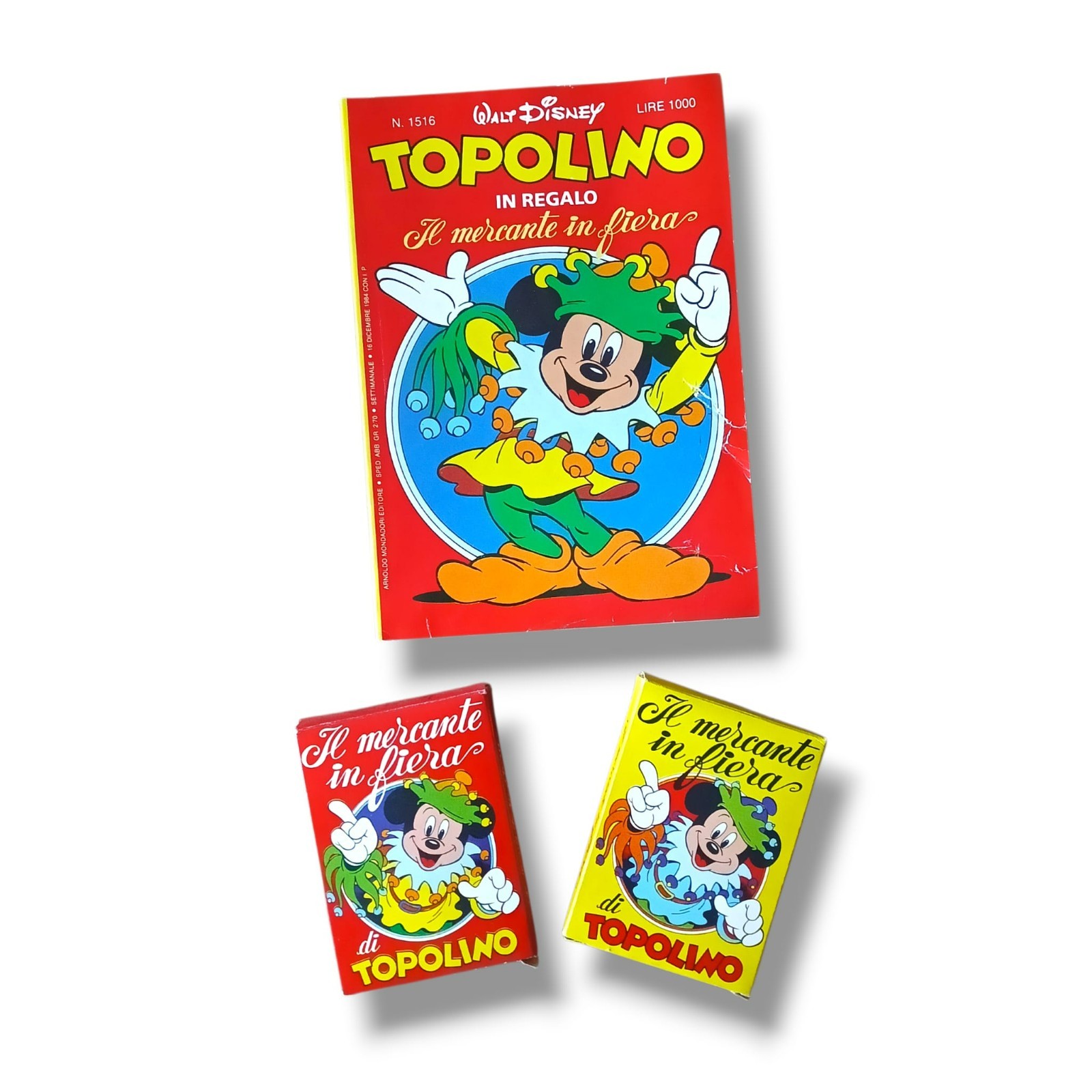 Mercante in Fiera Topolino 1984/1985 + fumetto n° 1516 dicembre 1984 carte gioco