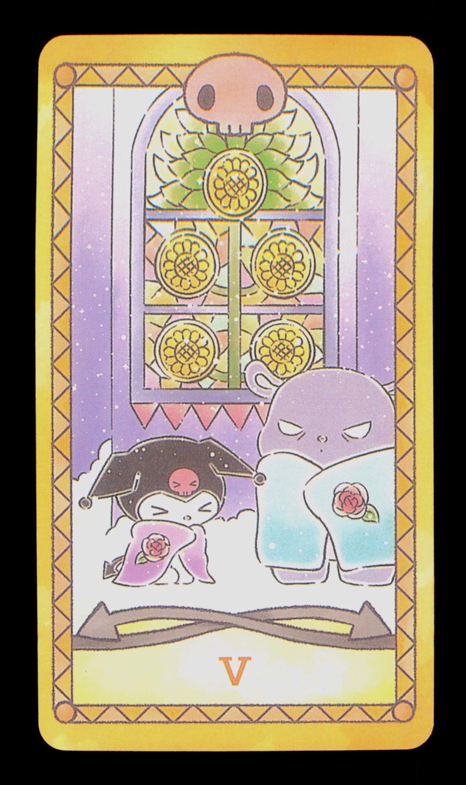 Carta dei Tarocchi V Dei Pentacoli Luna's Kuromi Singola