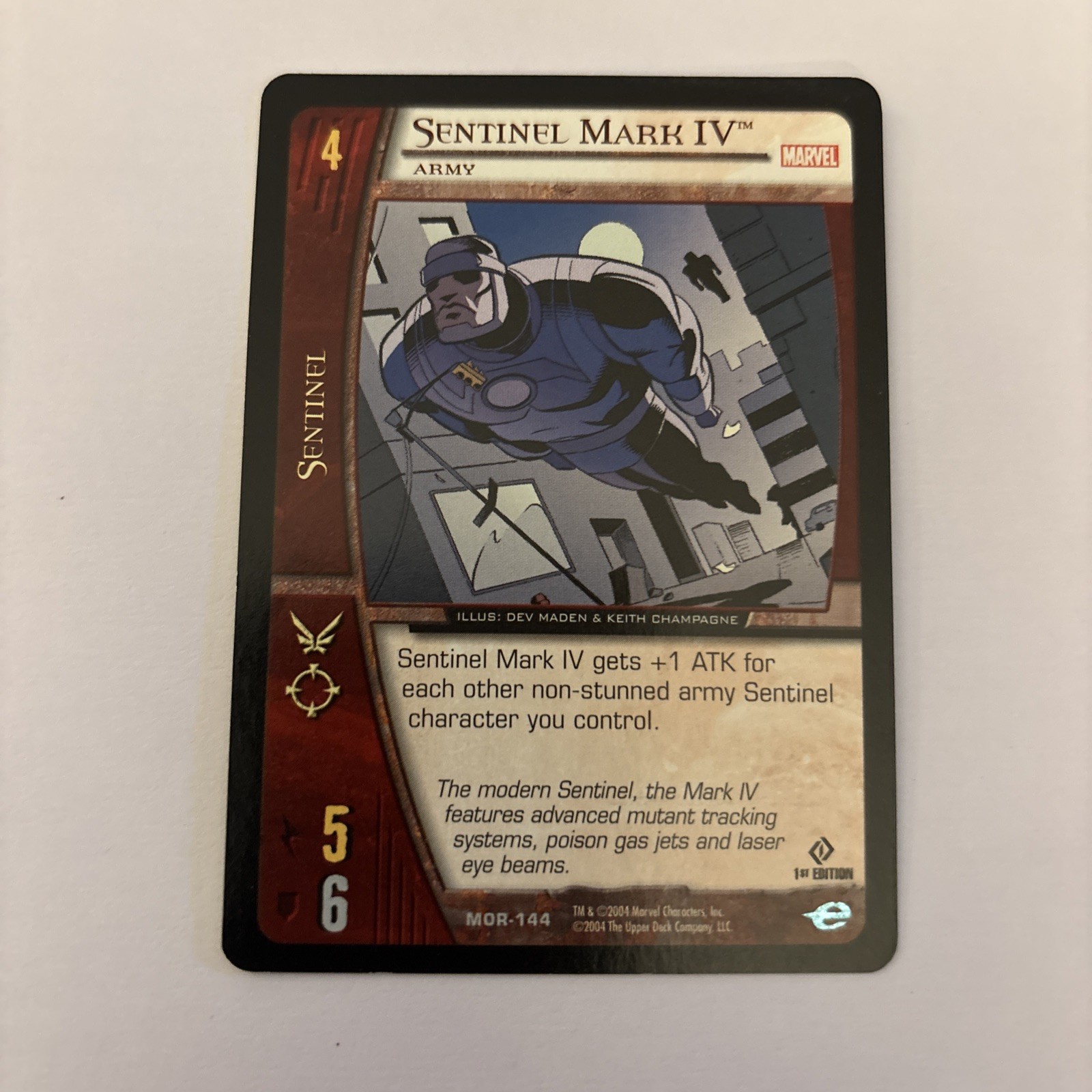 2004 MARVEL VS SYSTEM -- UNCOMMON CARD - MOR-144 SENTINEL MARK IV 1st Edition