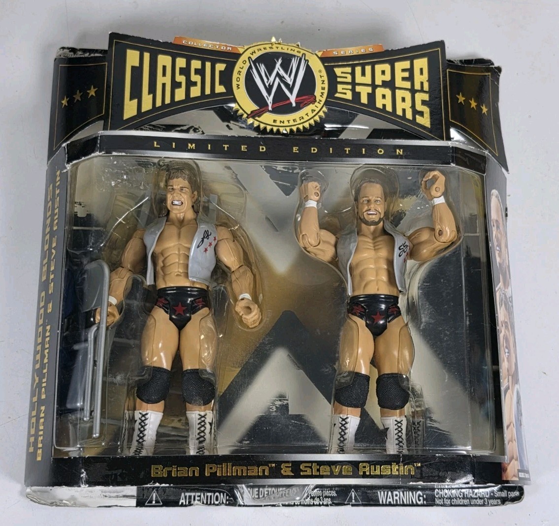 WWE JAKKS Classic Hollywood Blondes Brian Pillman & Steve Austin 2007 NUOVO 2 confezioni