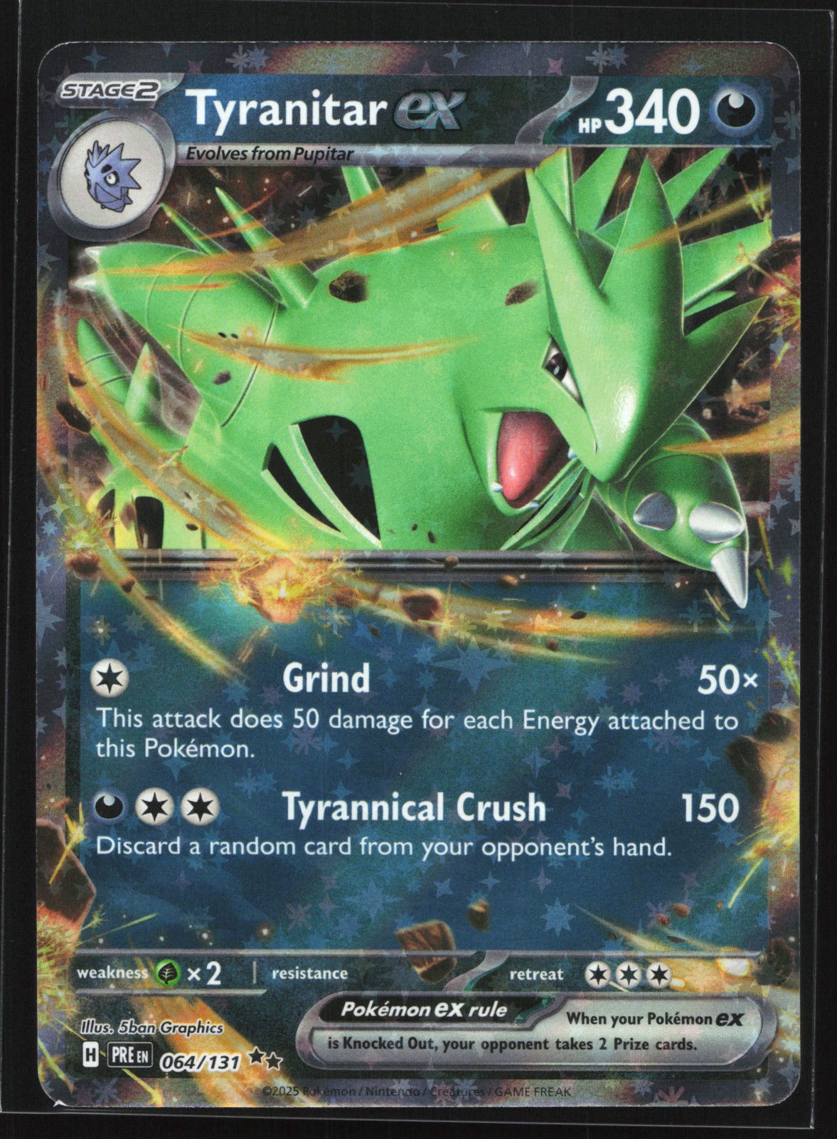 Tyranitar ex 064/131 SV: Evoluzioni Prismatiche Doppia Carta Pokemon Rara