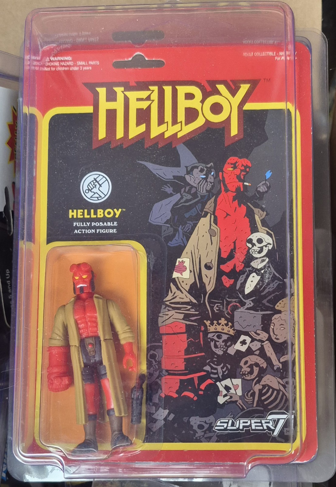 Super7 ReAction Hellboy 2016 Mike Mignola Action Figure  NEW Nice With Case