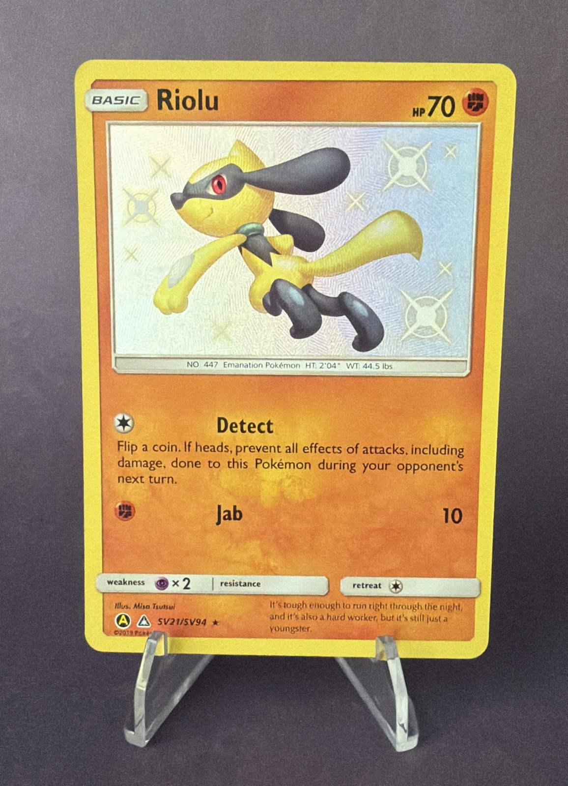 Riolu SV21/SV94 Hidden Fates: Shiny Vault Holo Pokemon Card NM