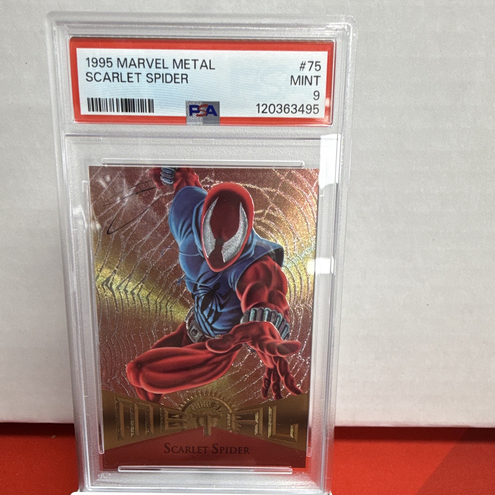 1995 Marvel Metal Scarlet Spider #75 PSA 9 Graded Card PSA Cert 120363495