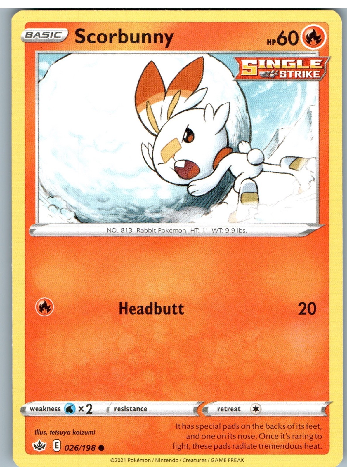Scorbunny 026/198 Pokemon Regno Ghiacciante Comune Quasi Nuovo