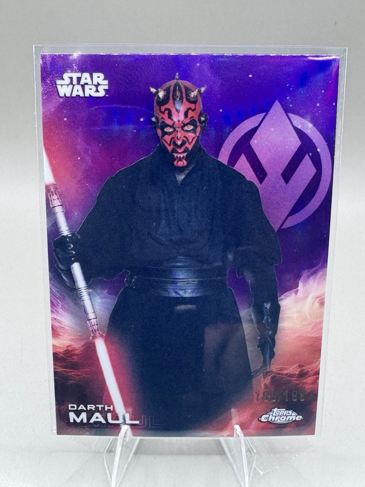 2025 Topps Chrome Star Wars Darth Maul #28 /199 Purple Refractor 186/199