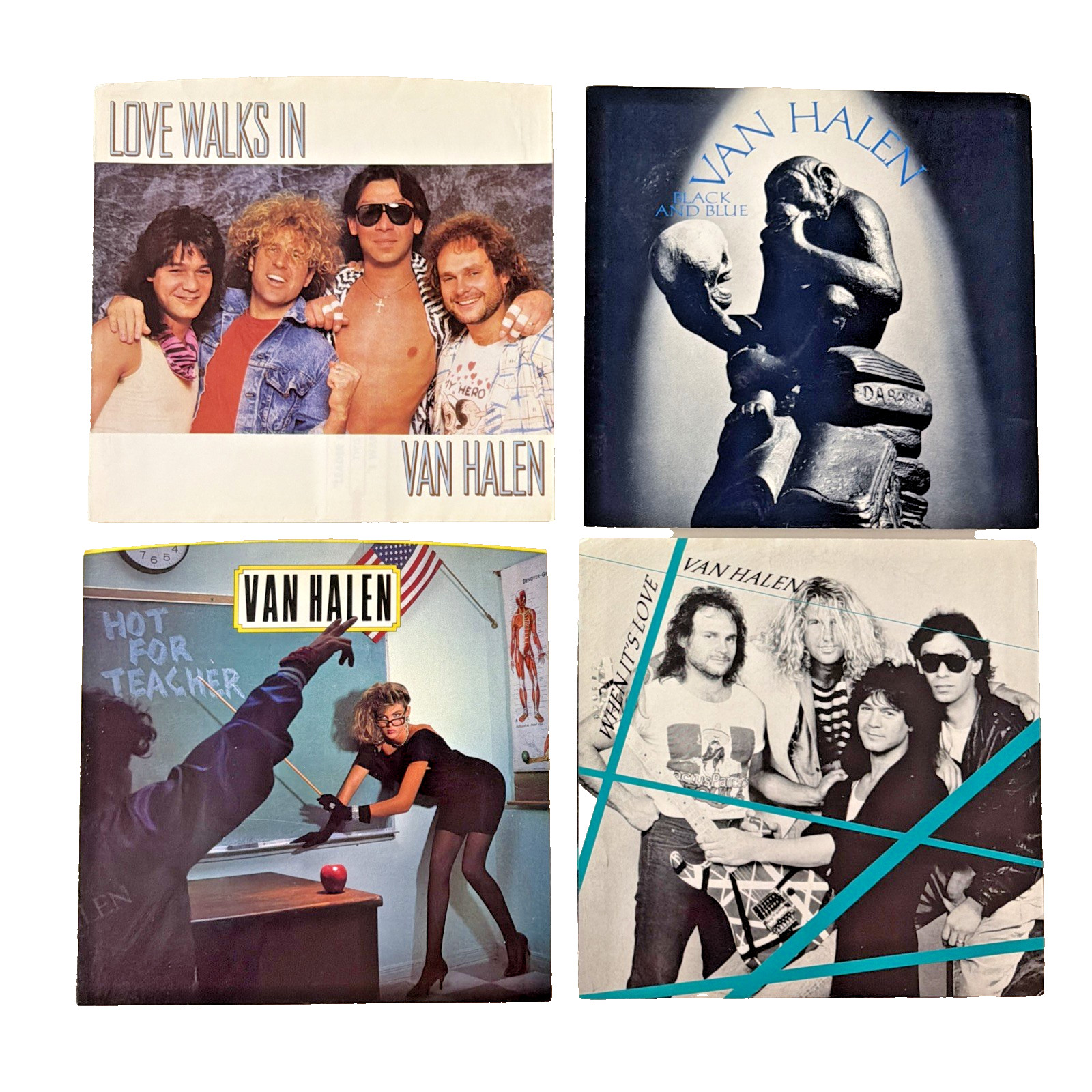 4 - Lot Of Van Halen Picture Sleeves  only - 45’s rpm