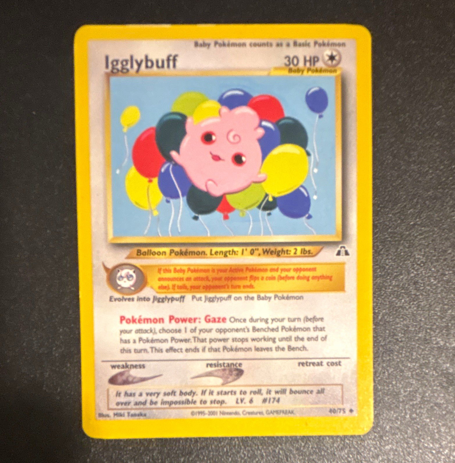 Wizards of the Coast 2001 Pokemon Neo Discovery Igglybuff 40/75 Eng Unc 30 HP