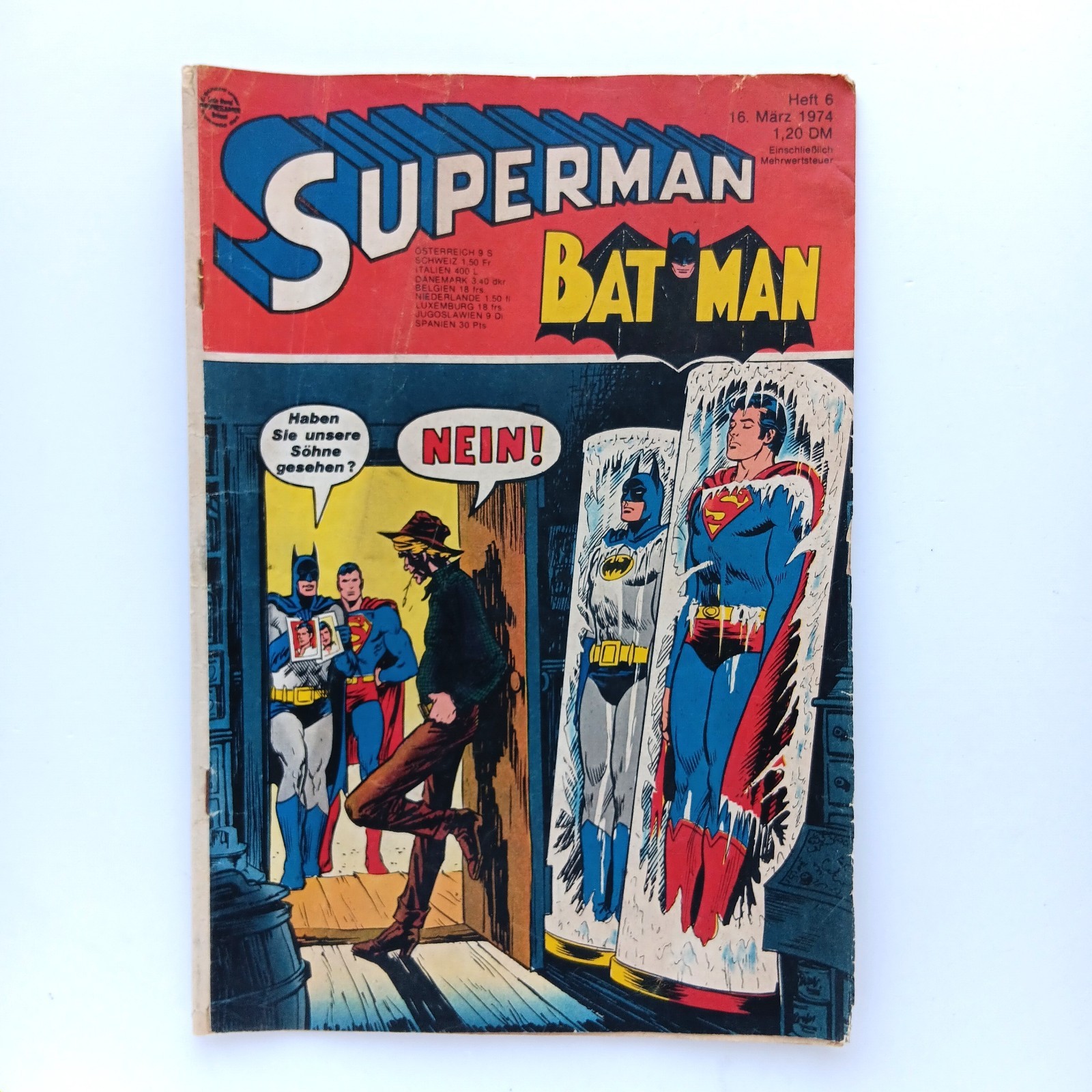 Superman Batman Quaderno 6 (1974) con allegato pubblicitario Asterix, Ehapa | Z 2-
