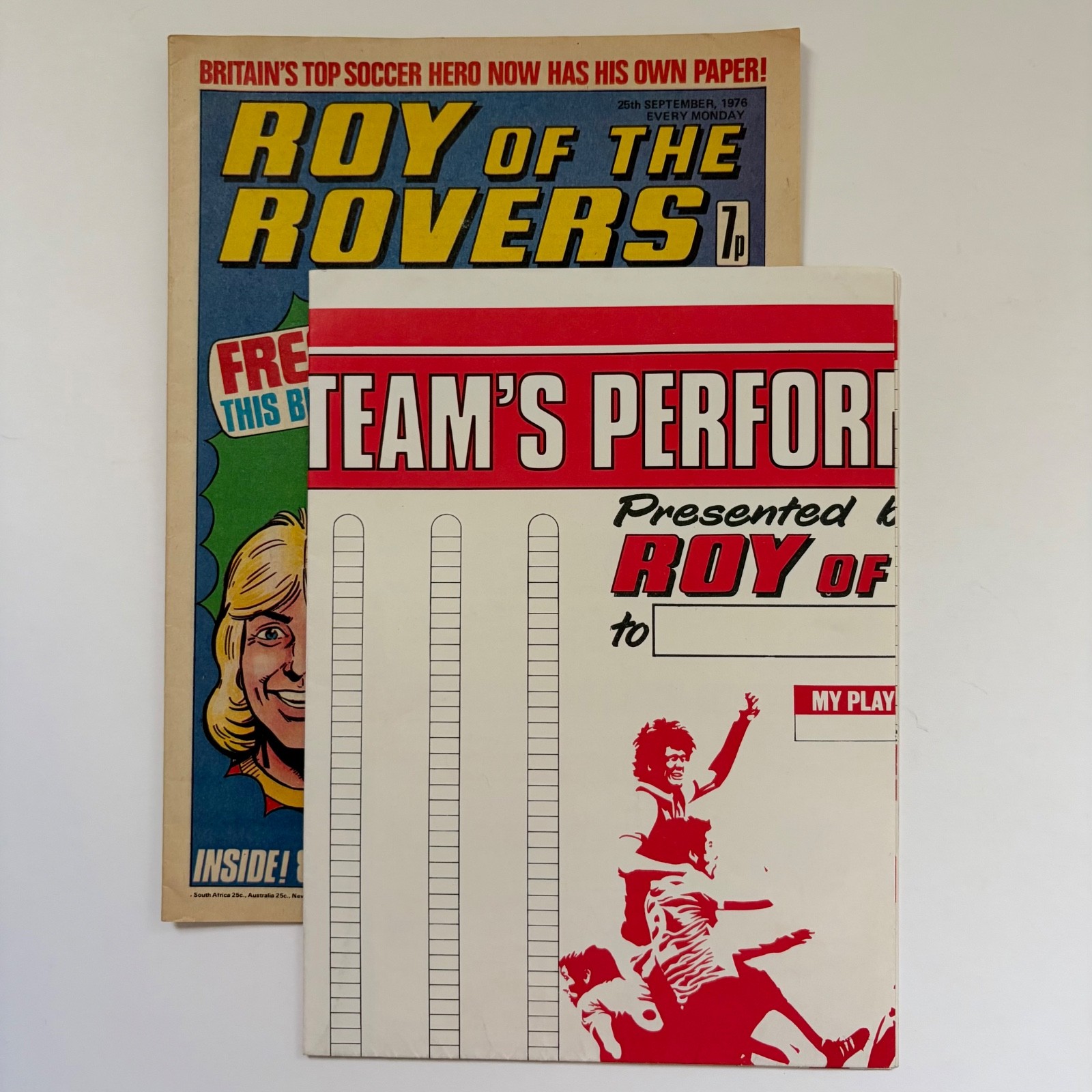 Roy of the Rovers Comic - Issue 1 - 1976 - IPC - With Free Gift Football Chart