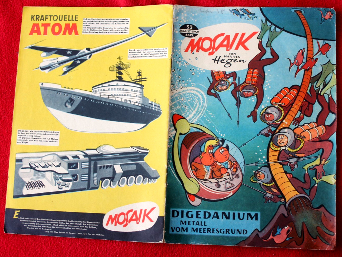 Originale Mosaico Hannes Hegen No. 33 Digedanium Metallo Vom Meeresgrund Aug.