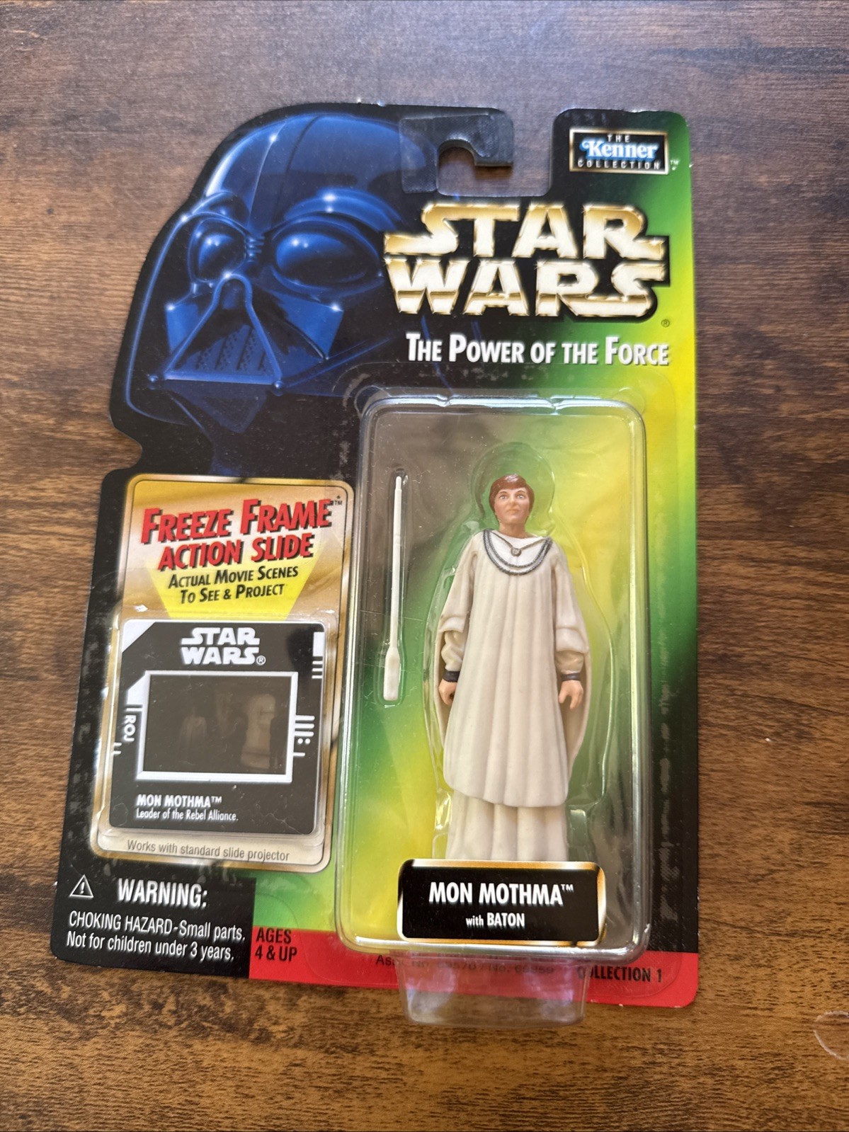 1998 Star Wars POTF Mon Mothma Freeze Frame Action Slide Kenner sigillato