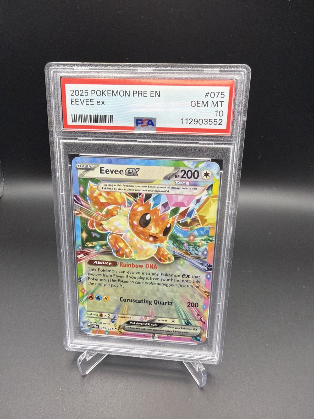 2025 POKEMON PRE EN-PRISMATIC EVOLUTIONS #075 EEVEE EX PSA 10