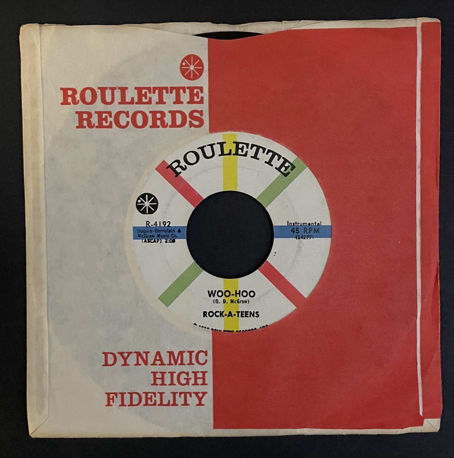 ROCKABILLY Rock-A-Teens  WOO-HOO / UNTRUE 45 VG+ Roulette Ultrasonic