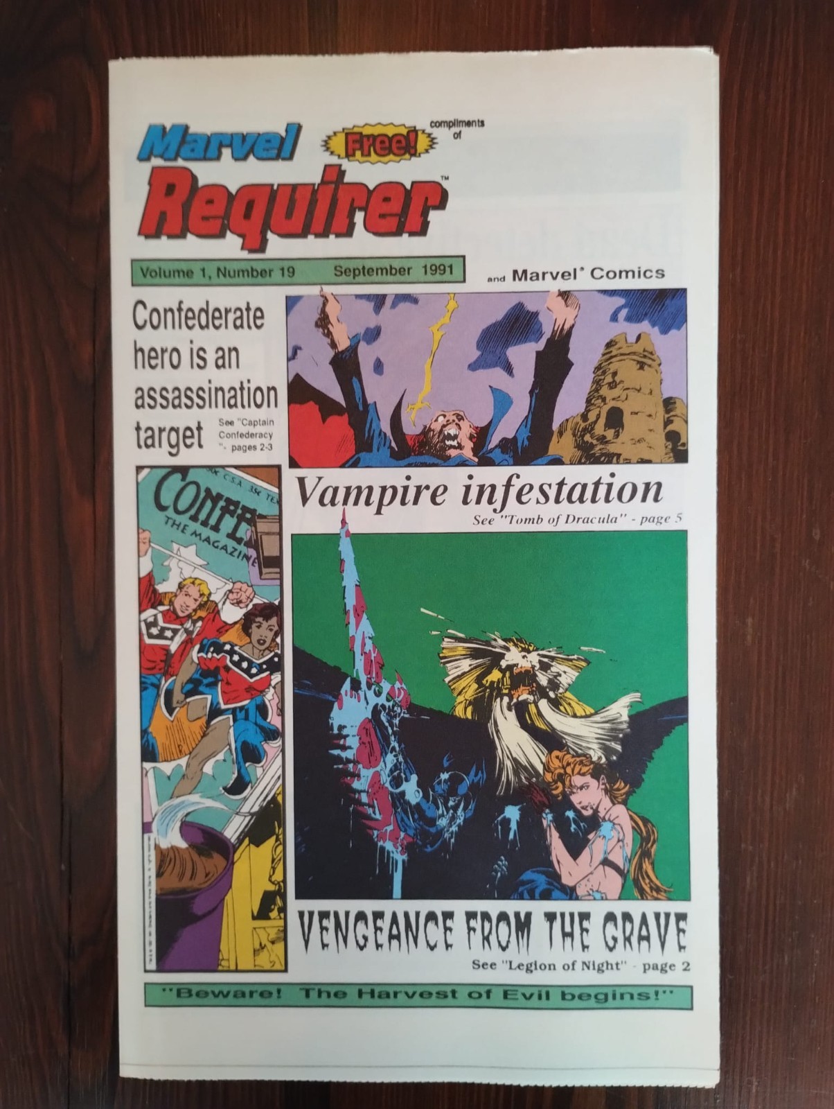 MARVEL REQUIRER Volume 1, Numero 19 - Settembre 1991 RARE! Marvel, spiderman