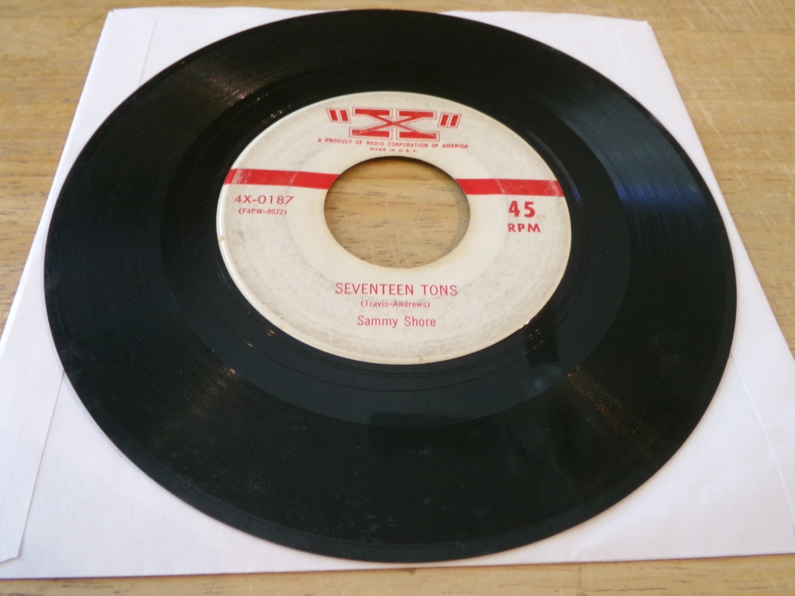 Sammy Shore 45 - Seventeen Tons - "X" 4X-0187
