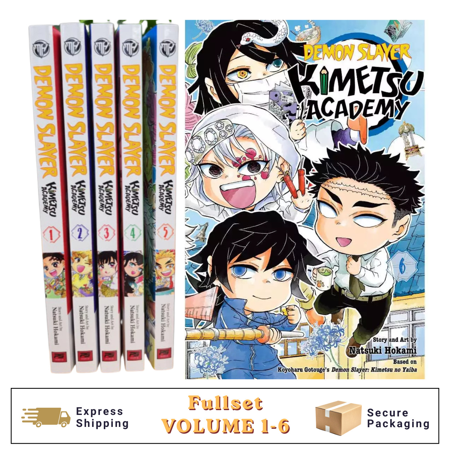 Demon Slayer: Kimetsu Academy Manga Volume 1-6 Fumetti Inglese Set Completo NUOVO