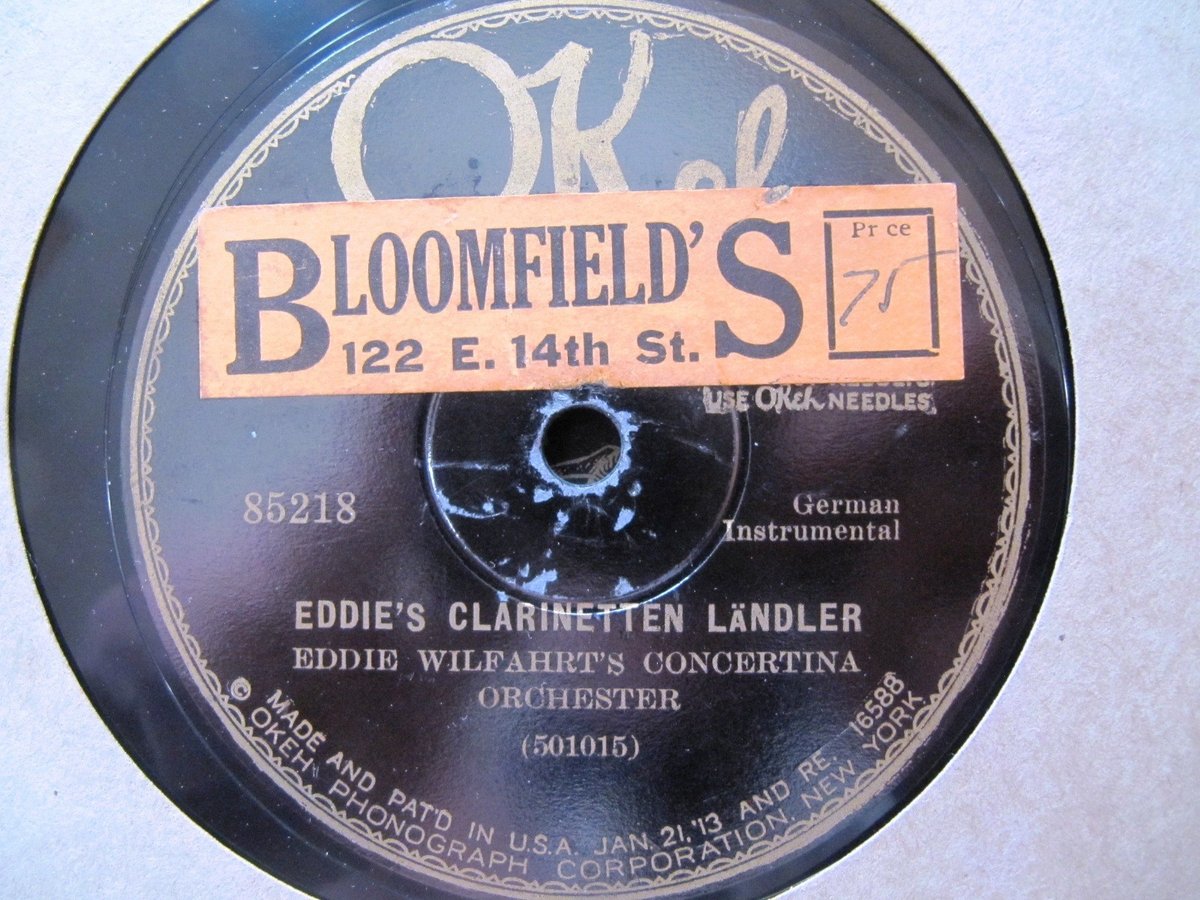 1929 EDDIE WILFAHRT's CONCERTINA Or Clarinet Landler Fraulein im Wald OkeH 85218