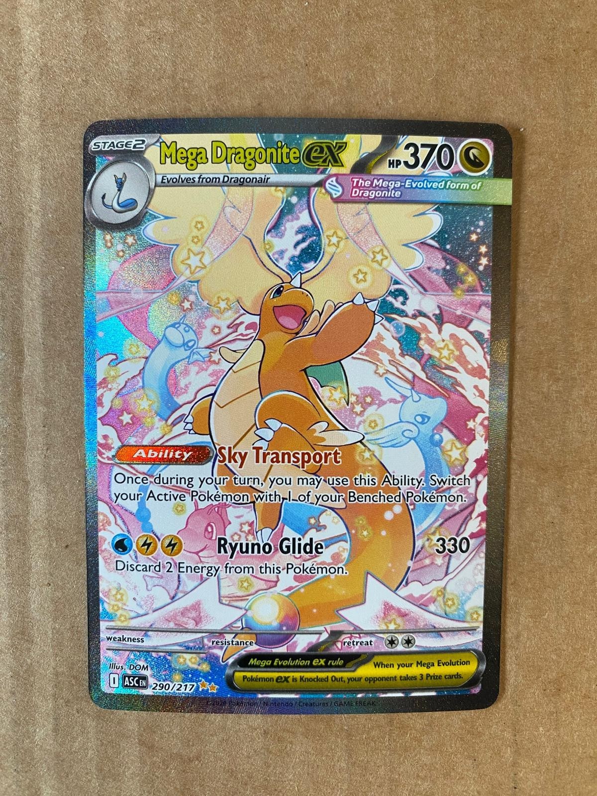 Mega Dragonite EX 370 HP Full Art Holo Secret Rare 290/217 ASC (EN)
