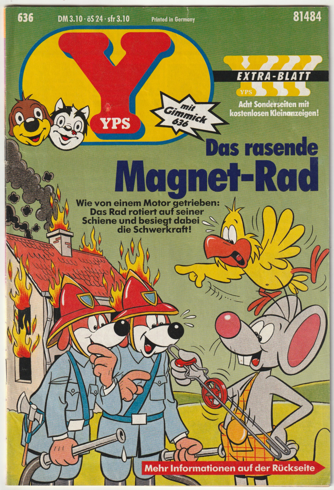 ✪ YPS #636 Das Rasende... senza espediente, Gruner + anno 1988 COMICHEFT Z1/1-