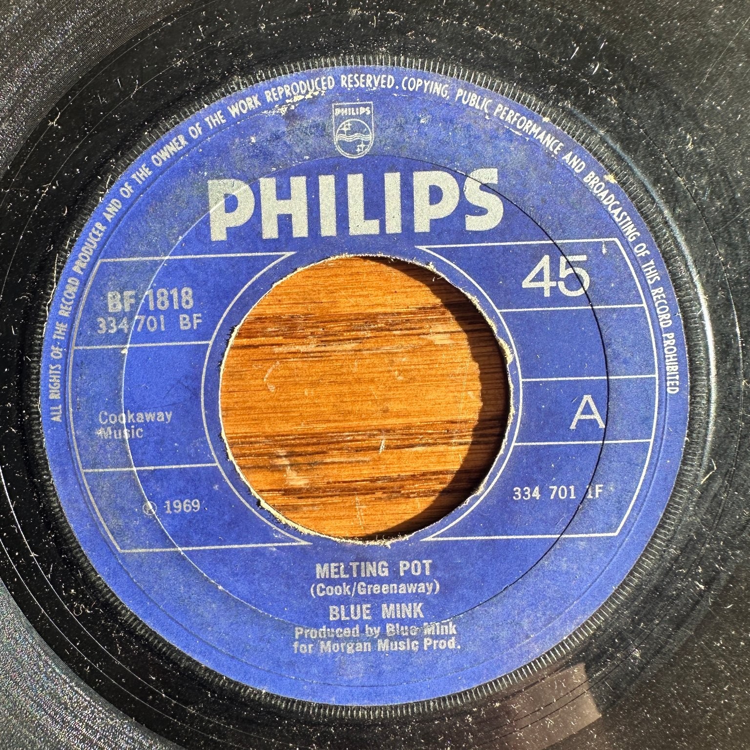 Blue Mink – Melting Pot 7" Single Record 1969 Philips Pop Soul 45 RPM