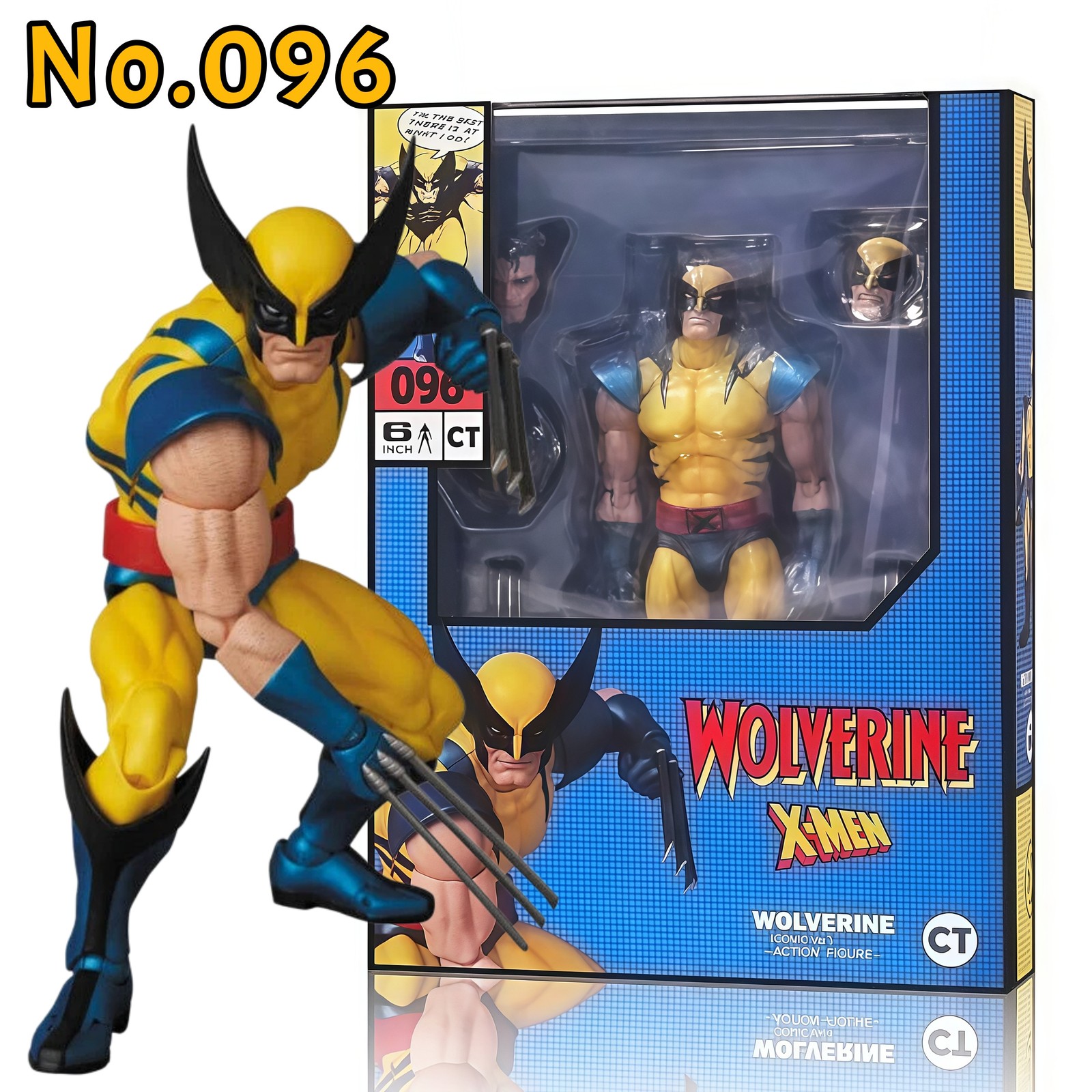 Wolverine X-Men versione fumetto con accessorio 6" action figure CT Toys #096 nuova scatola