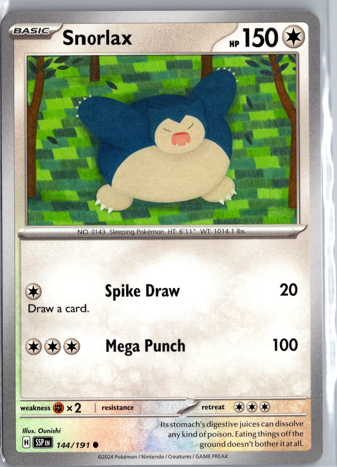 Snorlax 144/191 Scintille Surgenti Comuni Pokemon Giocato Leggermente