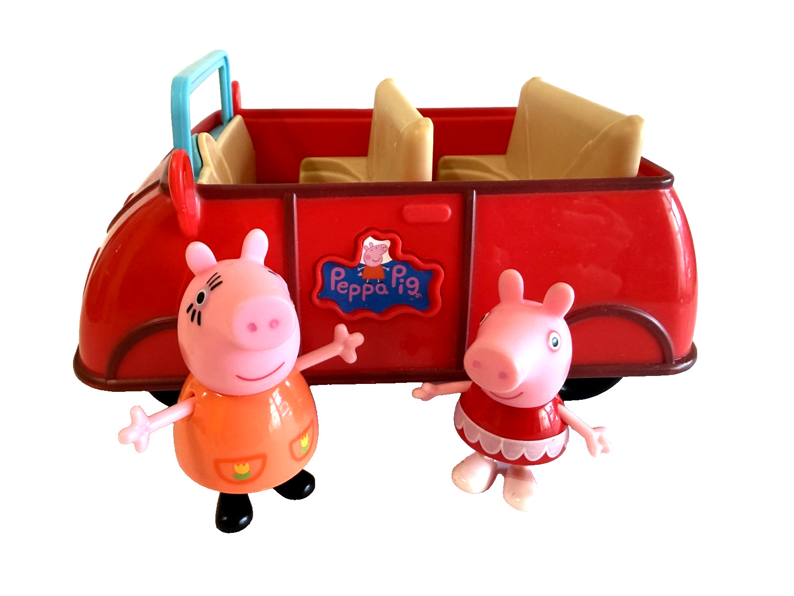 Auto convertibile Peppa Pig Family rossa con suoni testata funzionante e 2 personaggi