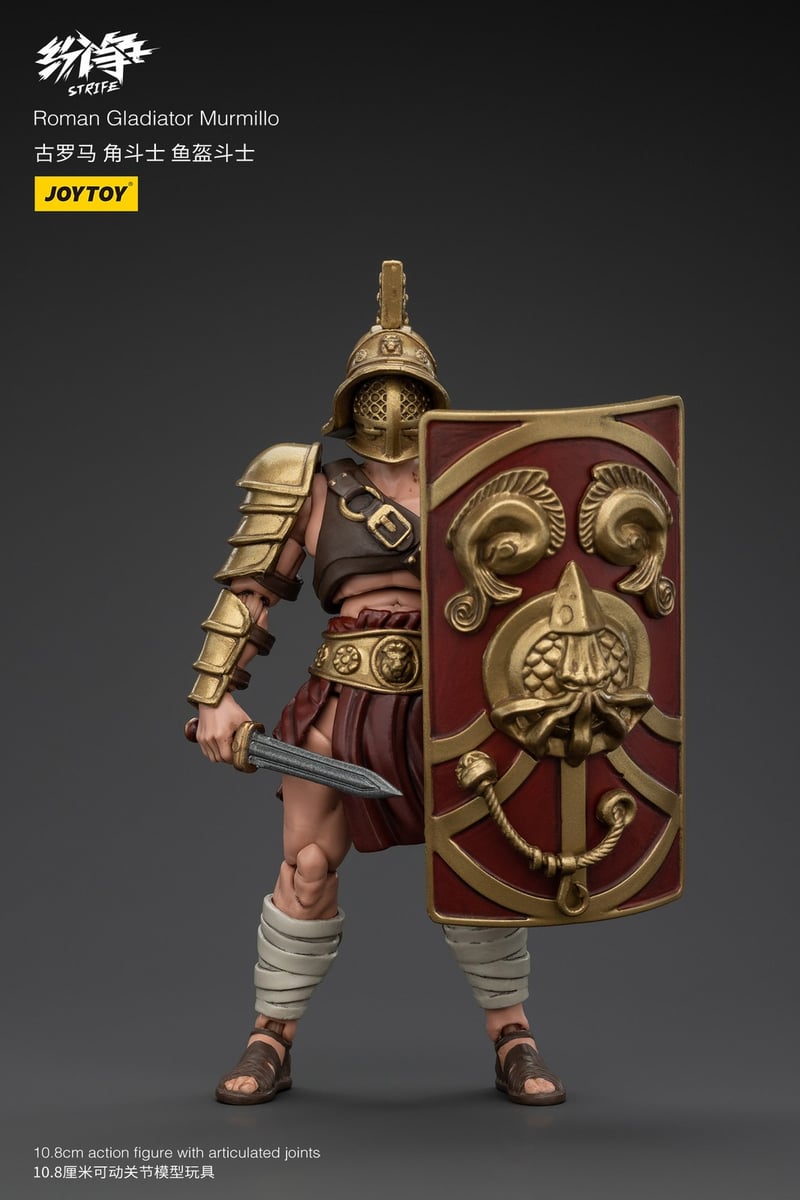 JOYTOY Strife Modellino Articolato Gladiatore Romano Murmillo 1:18