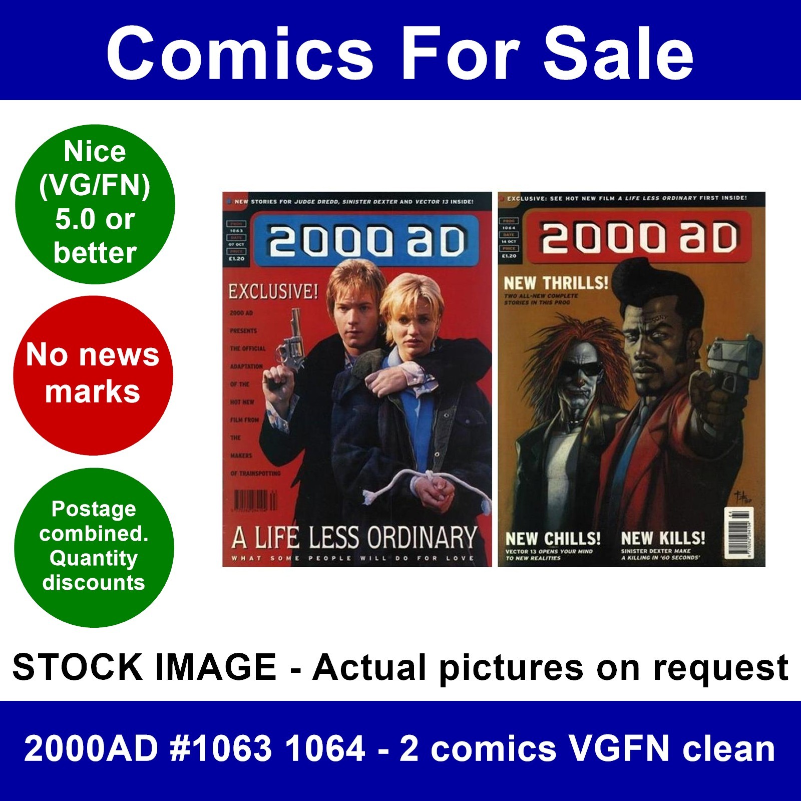 2000AD #1063 1064 - 2 comics VGFN clean