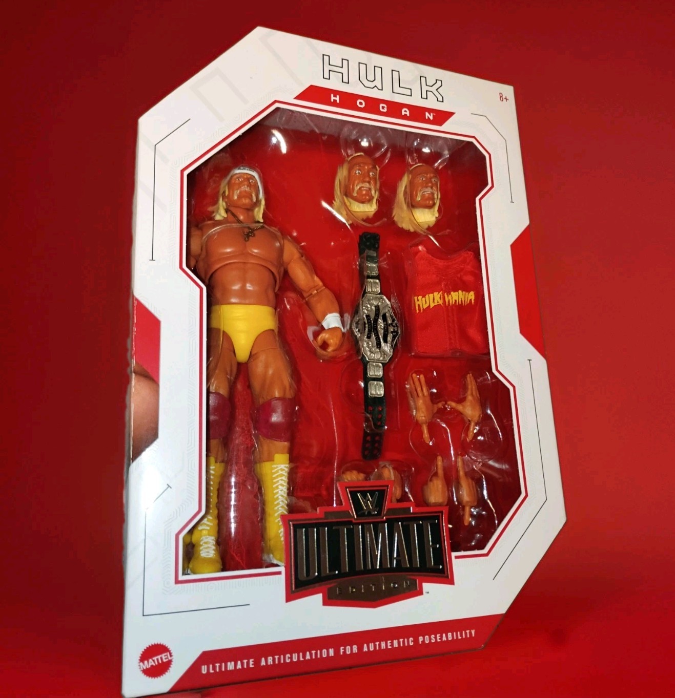 Figurina WWE Mattel Legends Hulk Hogan Ultimate Edition nuova con scatola con cintura WWF