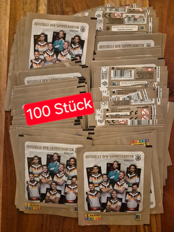 100x Panini Päckchen/Tüten DFB Sammelkarten