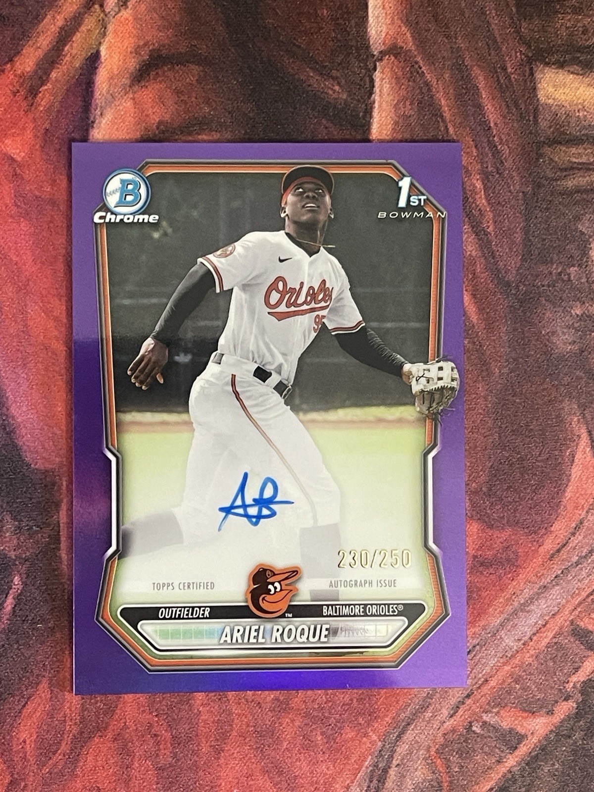 2026 Bowman Chrome Ariel Roque 1st Bowman Auto Purple Ref /250 New!