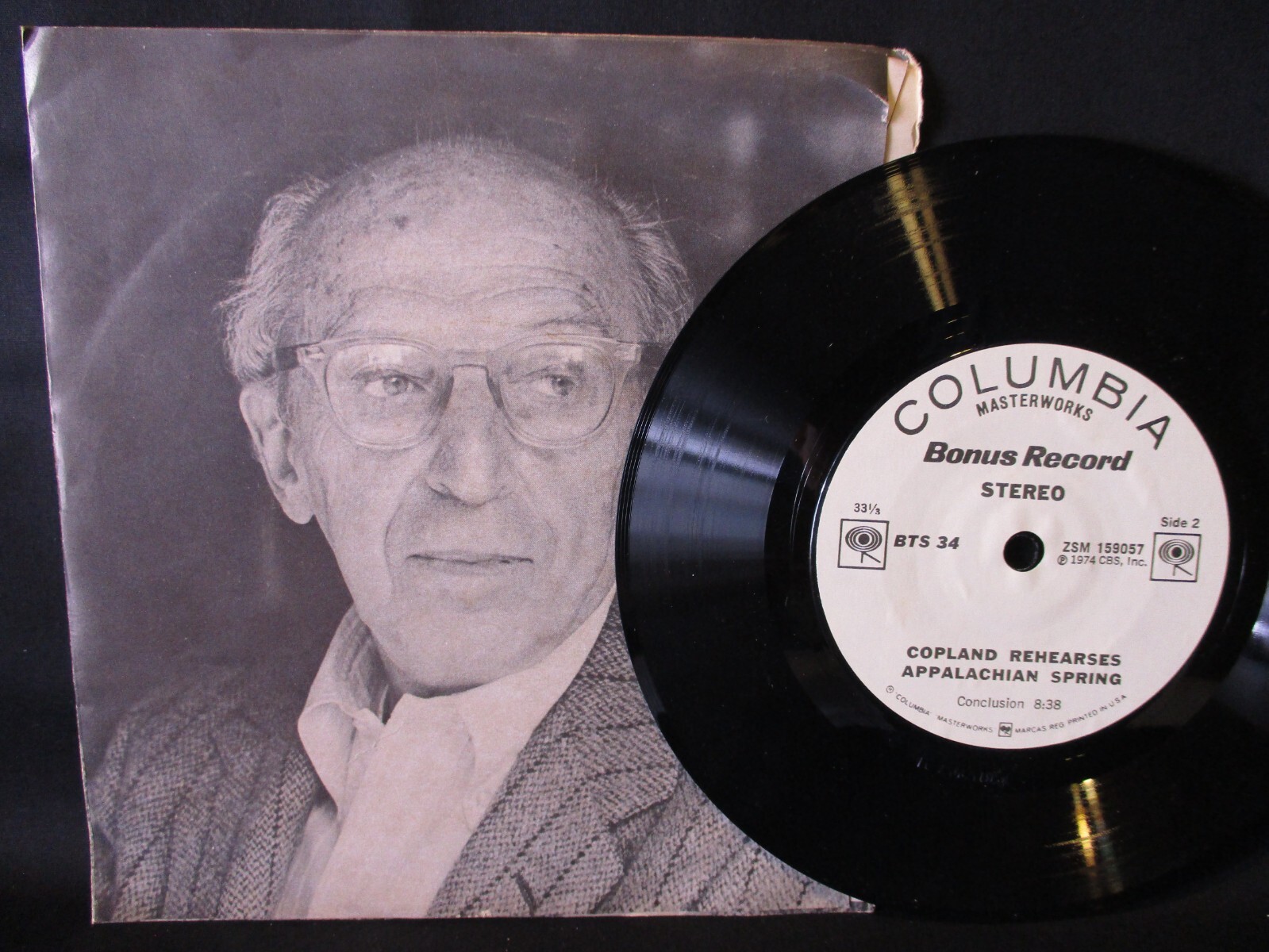 Copland Rehearses Appalachian Spring 1974 7" Single Bonus Record Columbia BTS 34