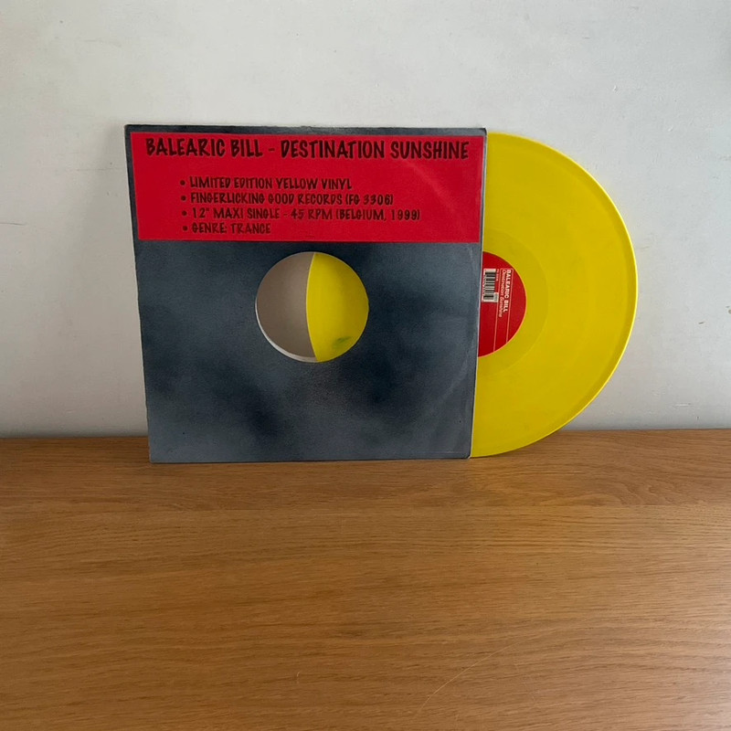 🌞 Balearic Bill – Destination Sunshine (12" Maxi Single - Limited Edition Yellow Vinyl)