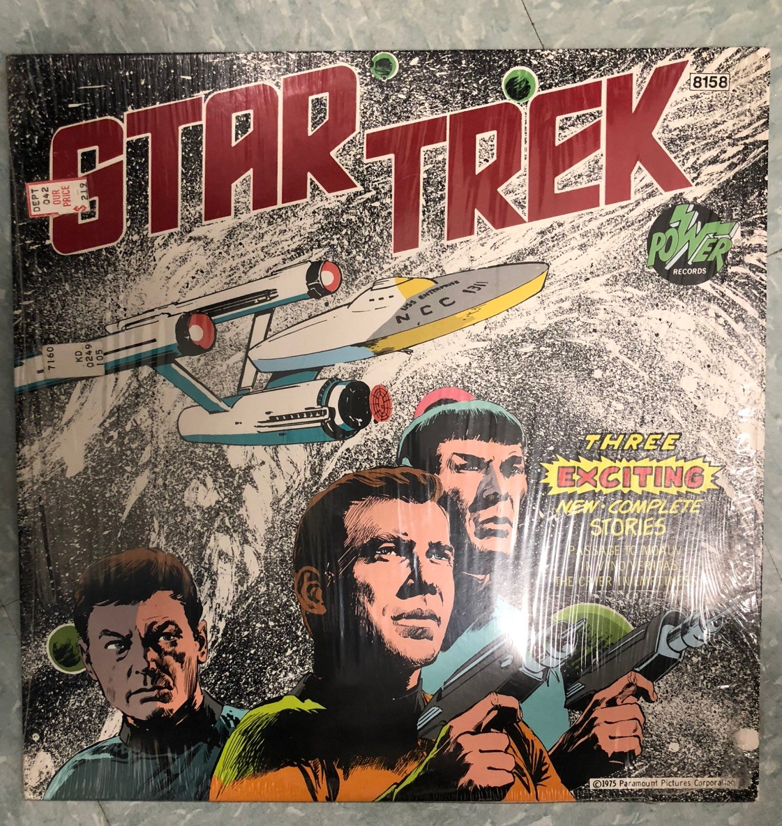 STAR TREK Three Exciting Complete Stories 1975) Power Records 8158 Shrink NM