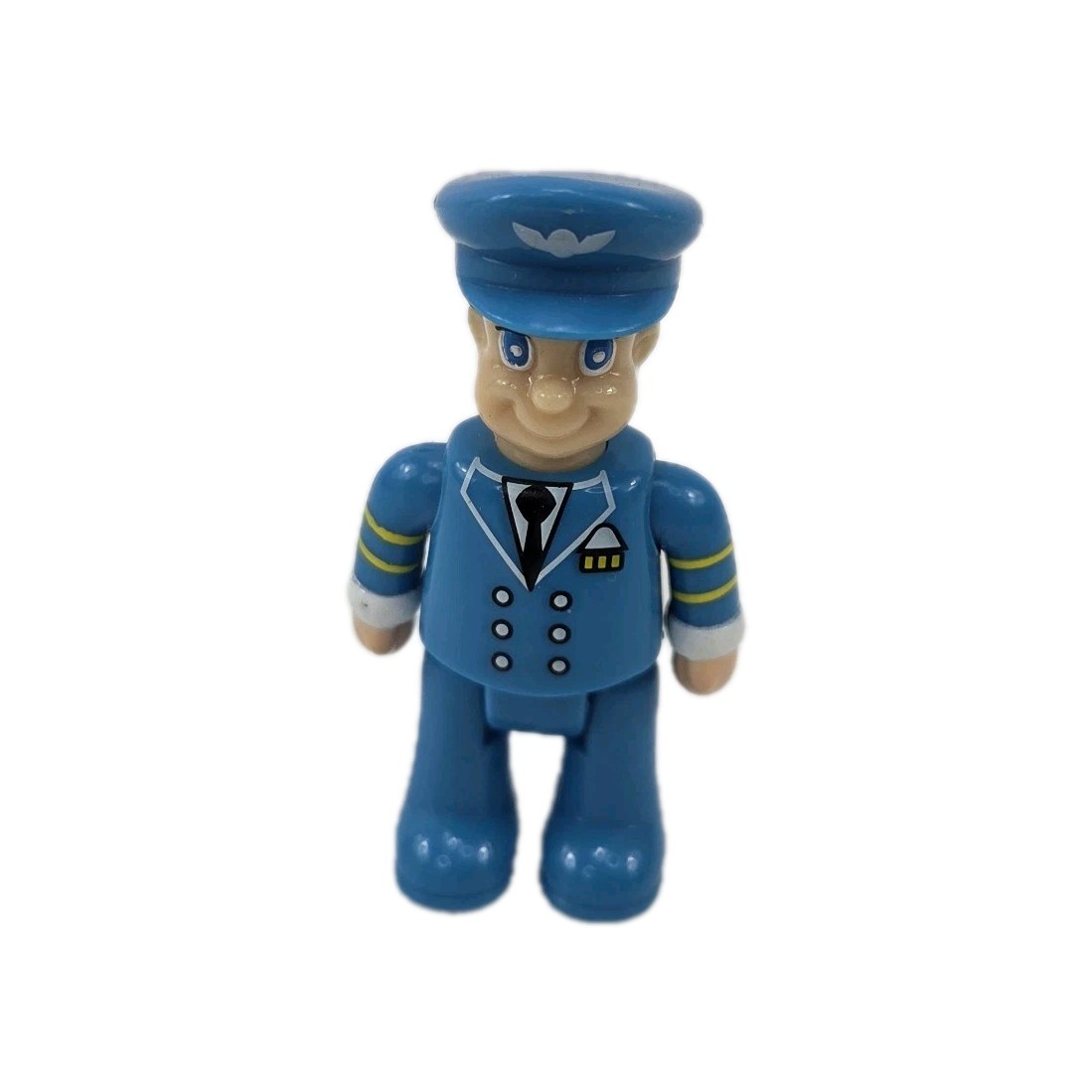 Modellino giocattolo HAP-P-Kid capitano pilota aereo plastica blu posabile 2,5"