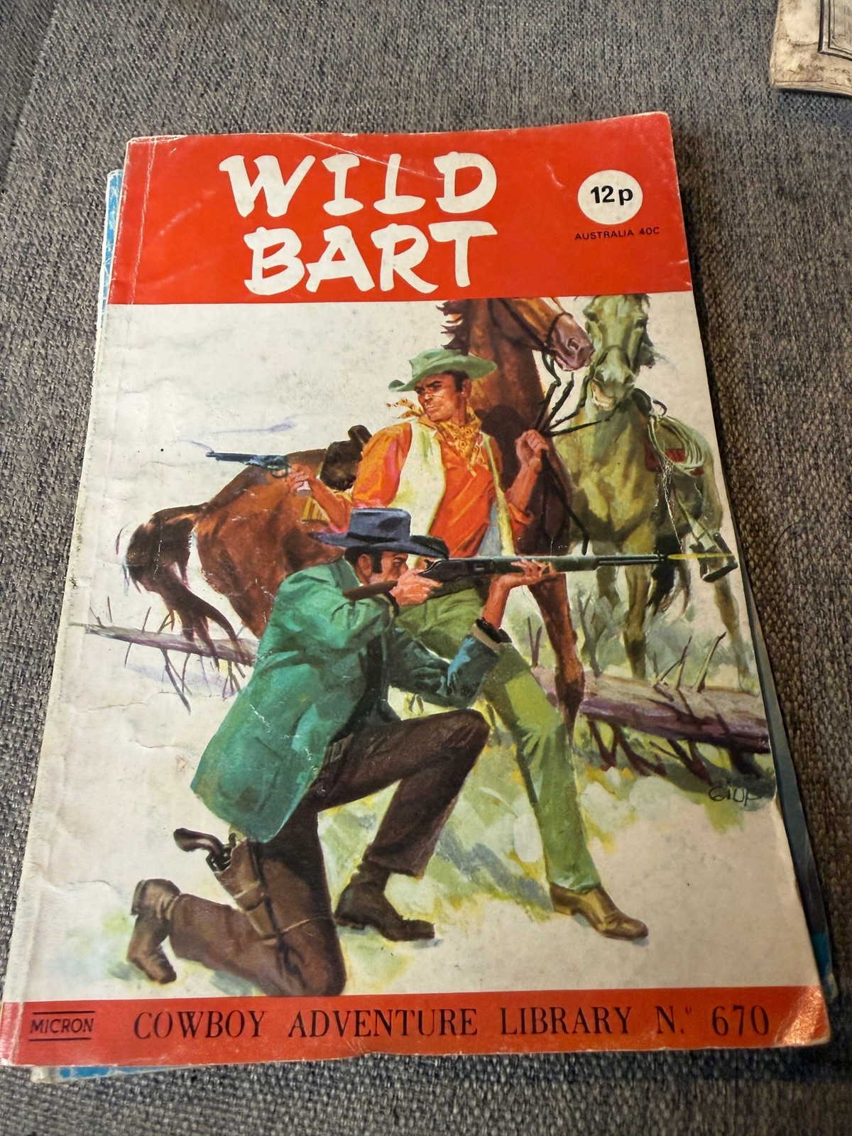 VINTAGE MICRON COWBOY ADVENTURE LIBRARY WILD BART NO 670 COMIC BOOK 12P