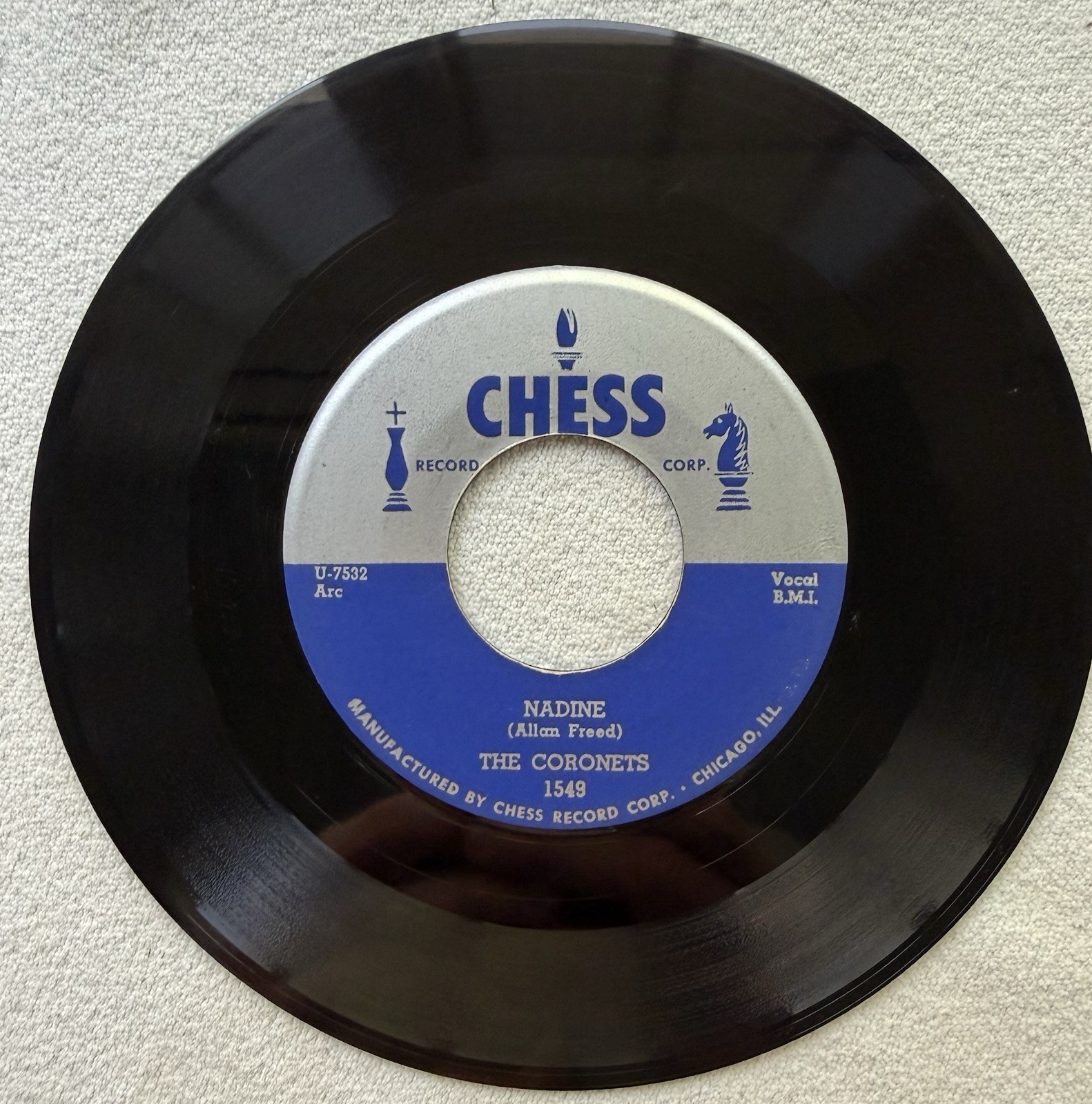 The Coronets: Chess 1549 “Nadine” rare orig R&B Doo-Wop Rocker 1st press 