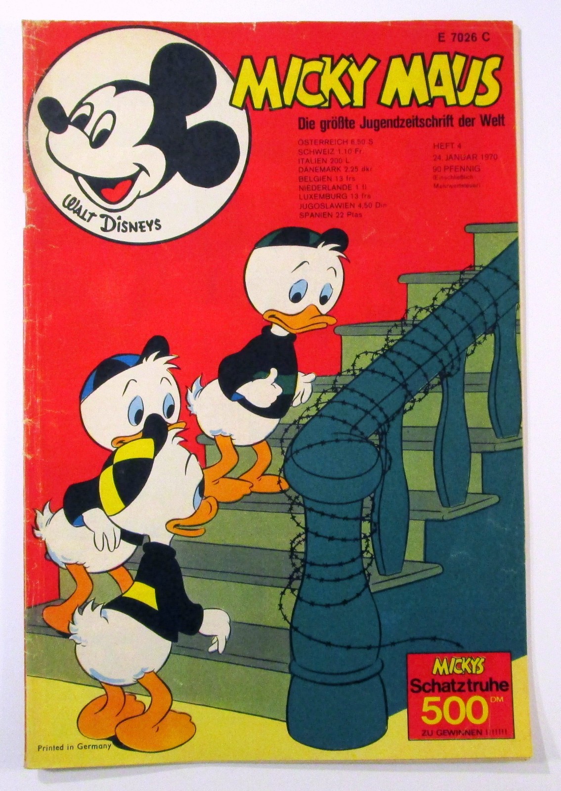 Topolino 1970 fascicolo 4 del 24 gennaio 1970 Walt Disney originale casa editrice Ehapa