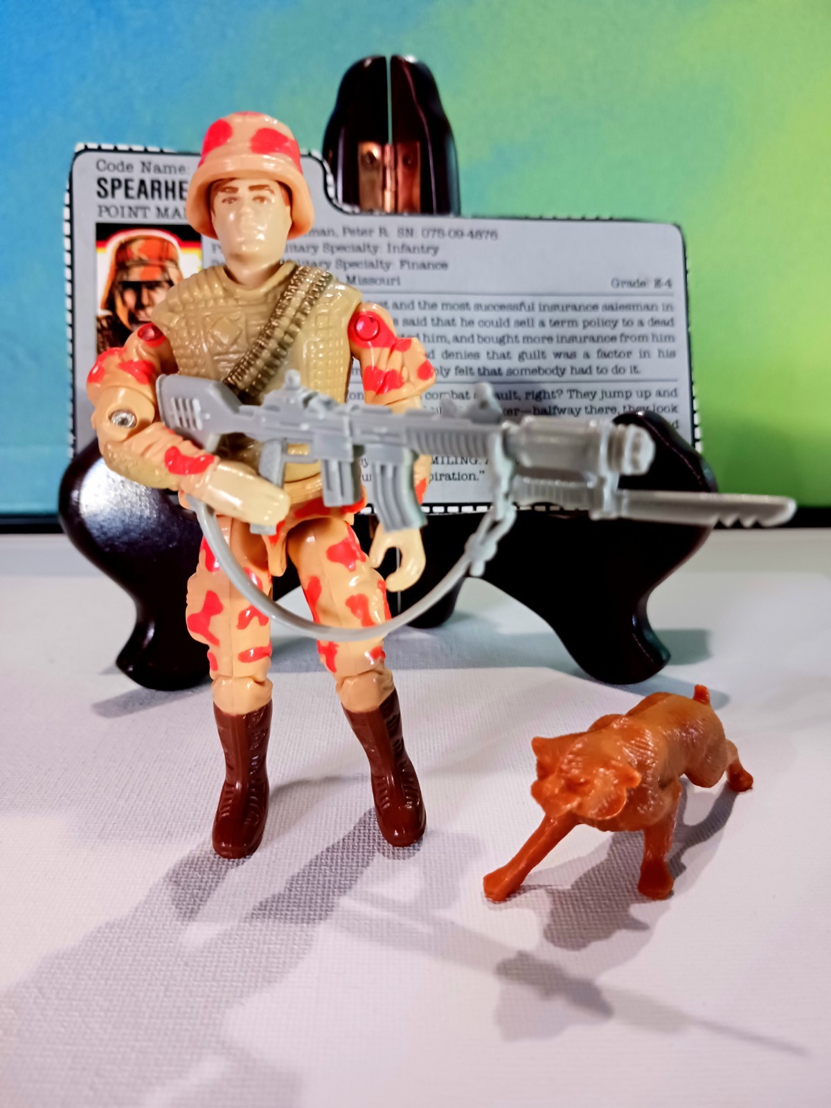 GI JOE 1988 SPEARHEAD & MAX w File Card tight Joints & O-Ring V1 Vintage Hasbro