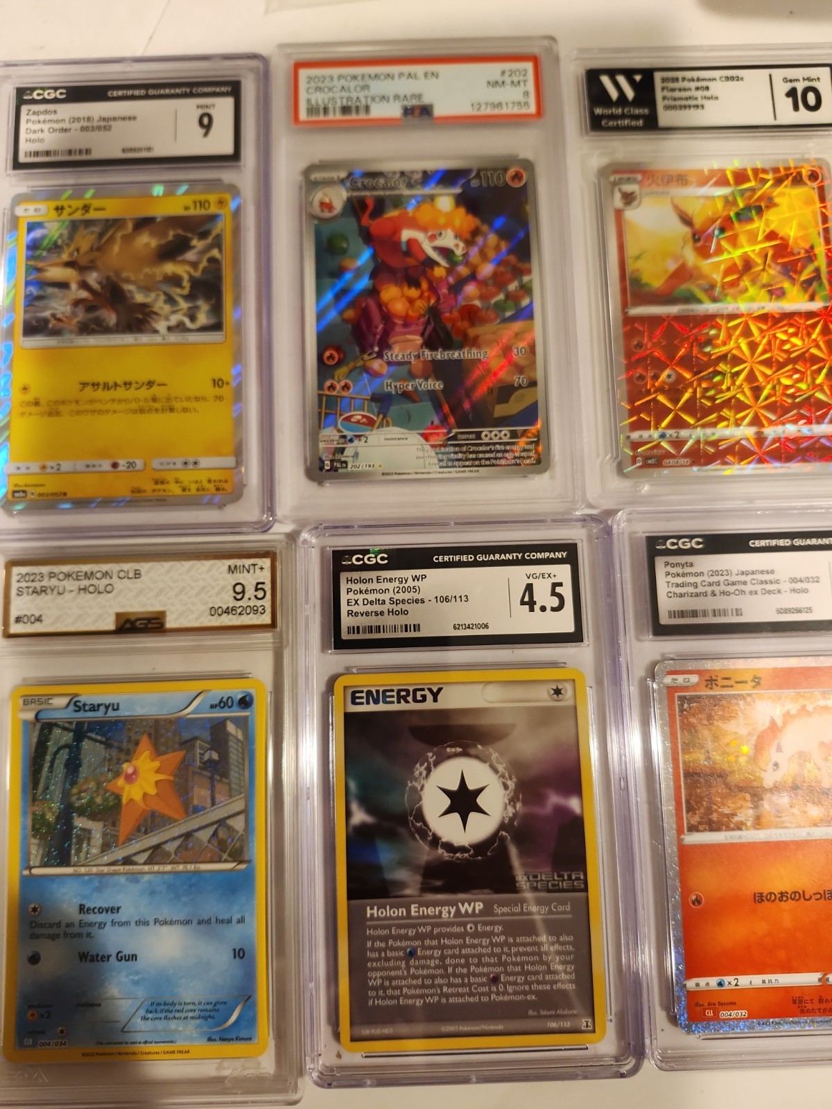 Banger Slab 6 Slab Lot! Psa, Cgc World Class, Ags, Flareon, Delta Species