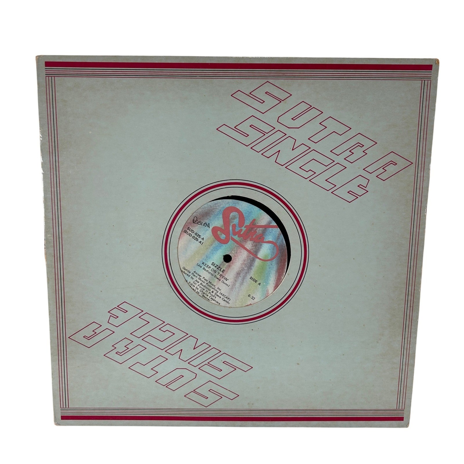 Sizzle Keep On Tryin 12" Vinyl VG Single 1984 Sutra Records SUD-025 Canada Press