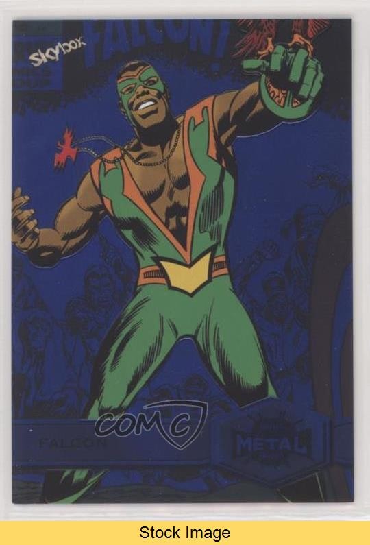 2022 Marvel Metal Universe Spider-Man Neon Luce Blu FX Falcon #126 LEGGI 0i47