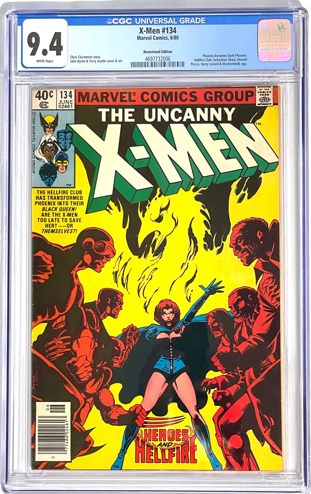 Uncanny X-Men #134 CGC 9.4 WP Phoenix diventa Dark Phoenix